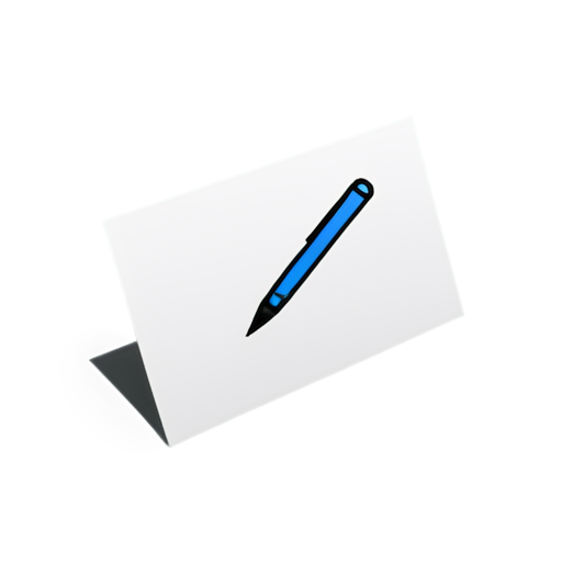 Create a minimalist icon of a single sheet of paper with a slight fold at the bottom right corner. Include a small, simple pen nib in the bottom corner, emphasizing document creation. Use clean lines and a consistent stroke width. - icon | sticker