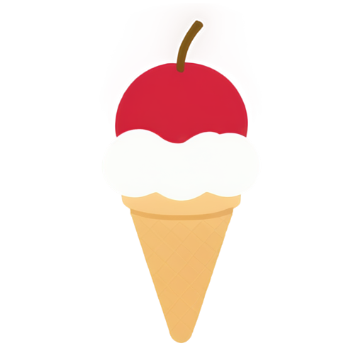 mascot Ice cream logo with cherry on top - icon | sticker