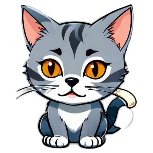 A logo for desktop app with light blue background. The logo shows the muzzle of a gray cat with black stripes drawn in the style of a wolf from the cartoon "just you wait!". cat smokes a lot of cigarettes at the moment and cigarette smoke hits the background. cat looks serious and tired. - icon | sticker