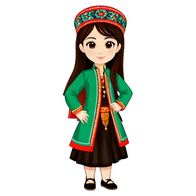 Uzbek, national clothes, funny - icon | sticker