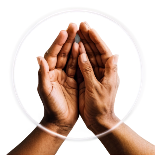 hands praying with mystic circle around - icon | sticker