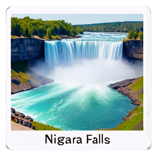 Niagara Falls square icon in polygons - icon | sticker