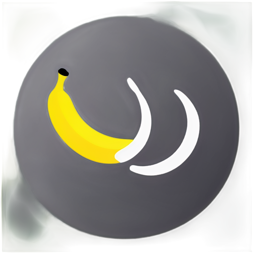 banana and apple and pear in circle, flat style, black and white - icon | sticker