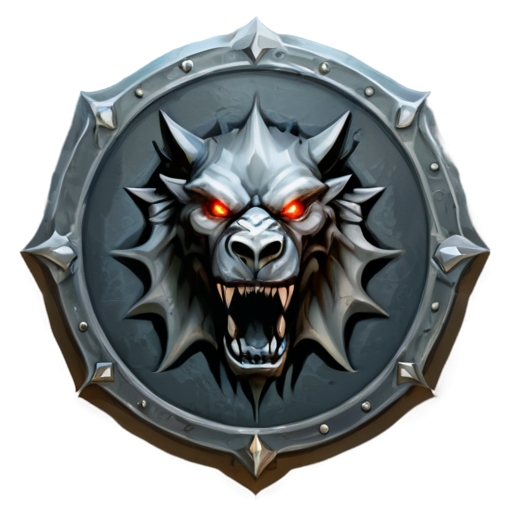 medieval fantasy banner and emblem for army of Greater Barghest and orcs - icon | sticker