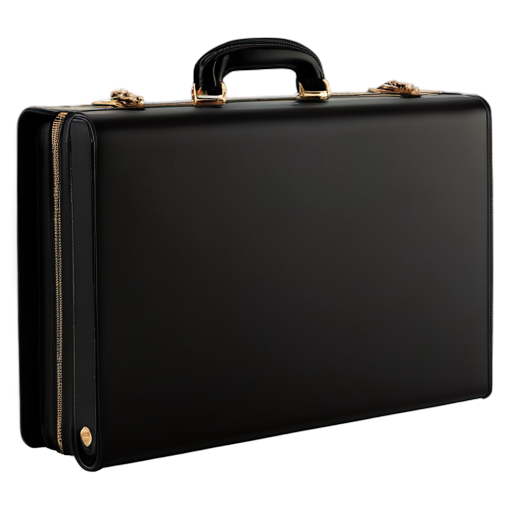 adult briefcase, black, visually appealing, ultra fine details - icon | sticker