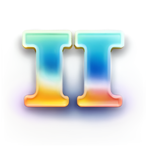 Letter "T", ghosting, colorful gradient - icon | sticker