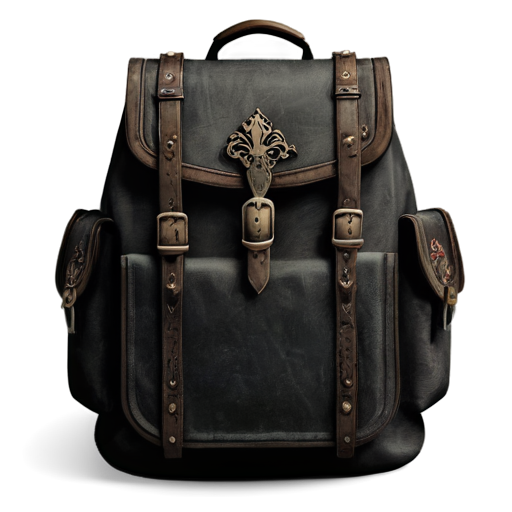 medieval open backpack - icon | sticker