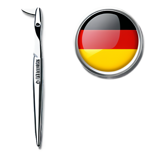 german quality with flag eyebrow tweezers - icon | sticker