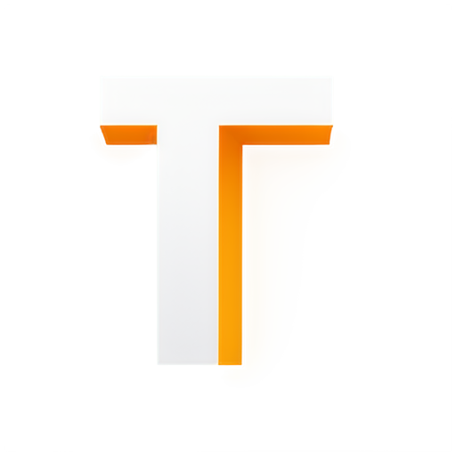 Letter T which is modern and technological. The color has to be orange with a white accent - icon | sticker