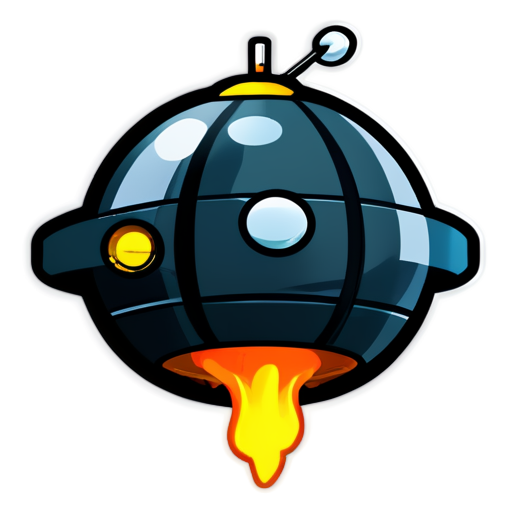 futuristic flat bomb - icon | sticker