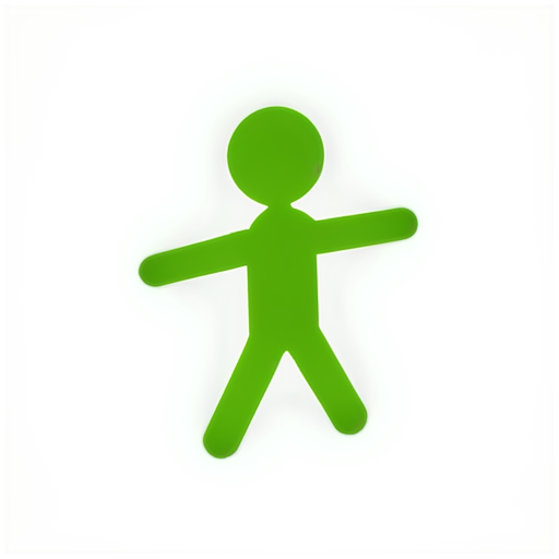 The background color of the icon is light green, with a cheerful and relaxed human shape added in the middle, symbolizing that mastering nutrition and health can make people feel happy both physically and mentally, and have a great body - icon | sticker