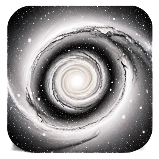 spiral galaxy milky way angled black and white colors - icon | sticker