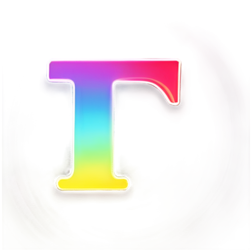 Letter "T", ghosting, colorful gradient - icon | sticker