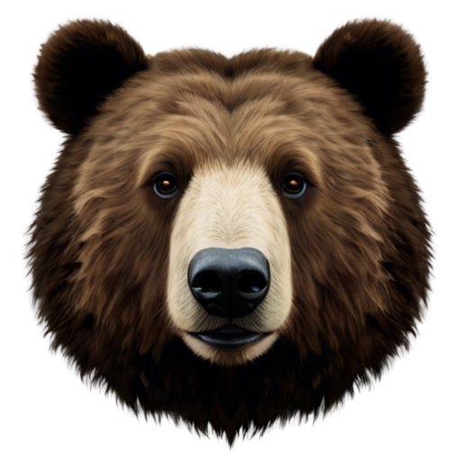 Realistic wool bear head avatar - icon | sticker