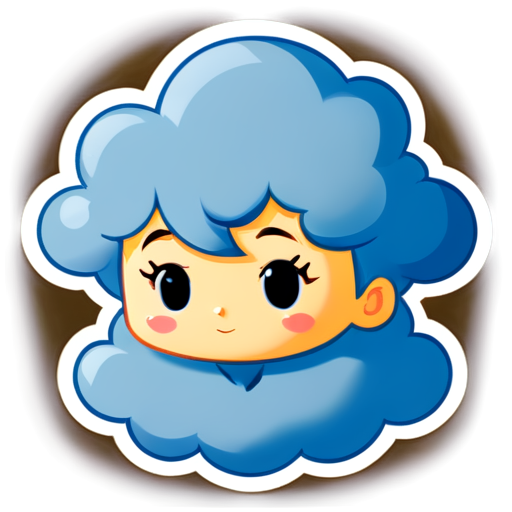 Cloud, Blue - icon | sticker