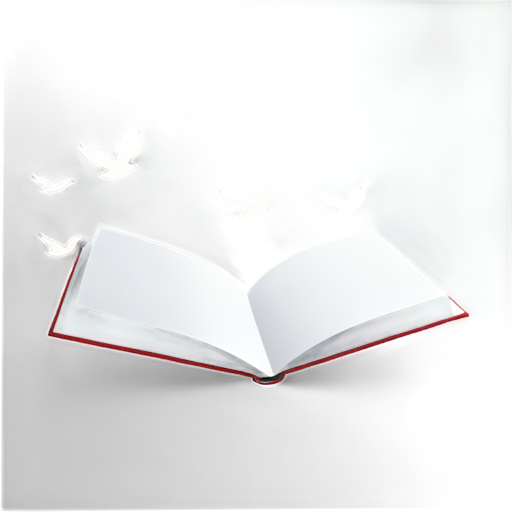 the page of an open book look like a wave of the sea from which white birds flies - icon | sticker