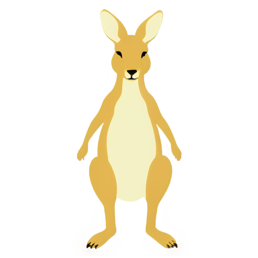 Animal icons,DWTB,white background,simple background,no humans,closed eyes,no lineart,kangaroo,solo,full body,standing,animal focus,u_u,blush stickers,***,animal,from side,signature,leaf,bright surreal colors - icon | sticker