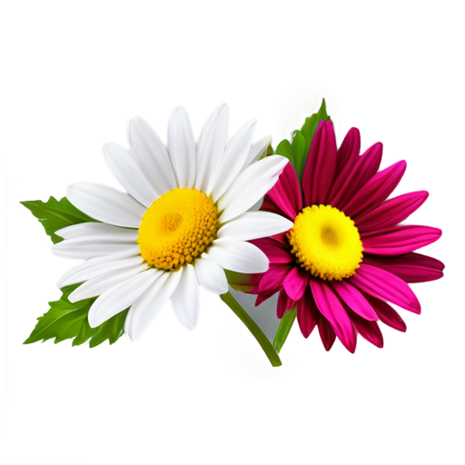 icon chamomile with 9 multi-colored petals on a transparent background. - icon | sticker