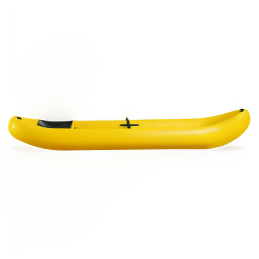 Yellow Whitewater raft and paddles without people - icon | sticker