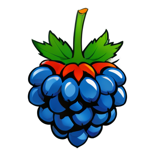 Berry with Thunder Symbol, Berry Icon, Electric Blue, Bold Design, Powerful Fruit, Vibrant Colors, Norse Theme - icon | sticker