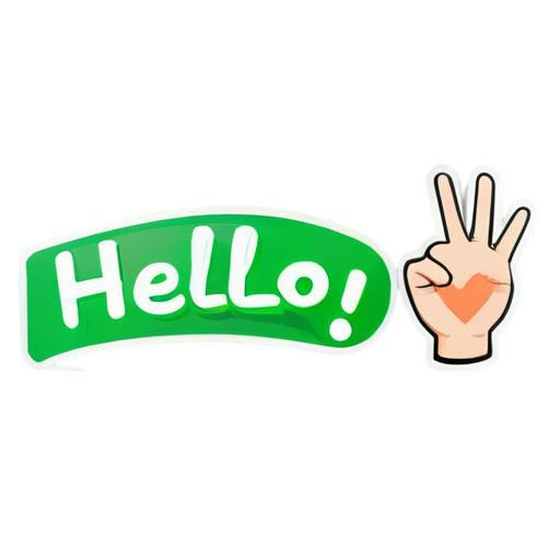 Logo in a minimalist style, a simple shape . A smiling hand symbol, simple design, white background, simple line art logo, vector graphics. The brand name is "Hello Day". - icon | sticker