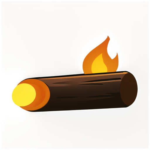 a burning firewood - icon | sticker