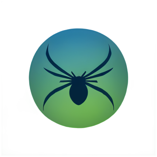 spider,green head, blue body,in the style of minimalistic,flat - icon | sticker