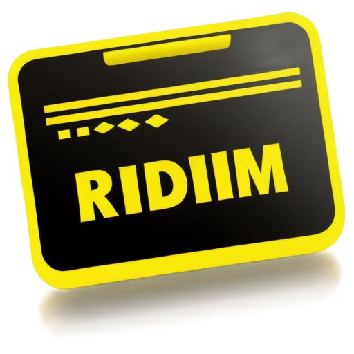 riddim playlist icon in black and yellow colors - icon | sticker