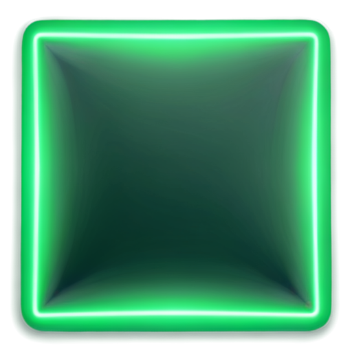 glowing green square outline - icon | sticker