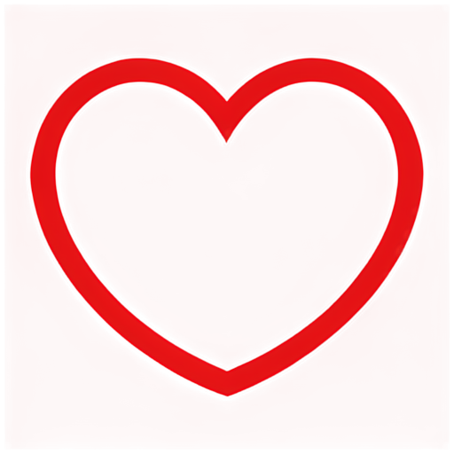 hand-drawn sequined heart in red, paper style, crumpled - icon | sticker