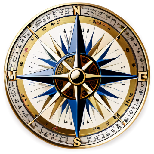 medieval compass - icon | sticker