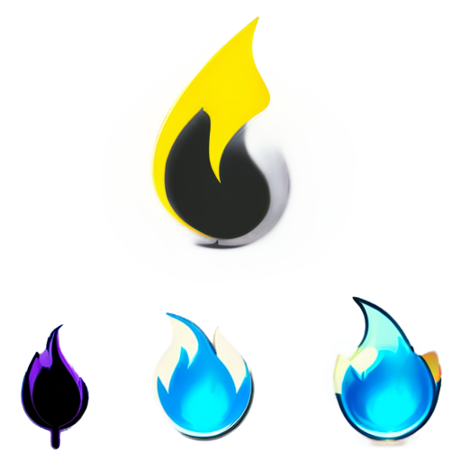 icon, magic flame, blue, round, anime - icon | sticker