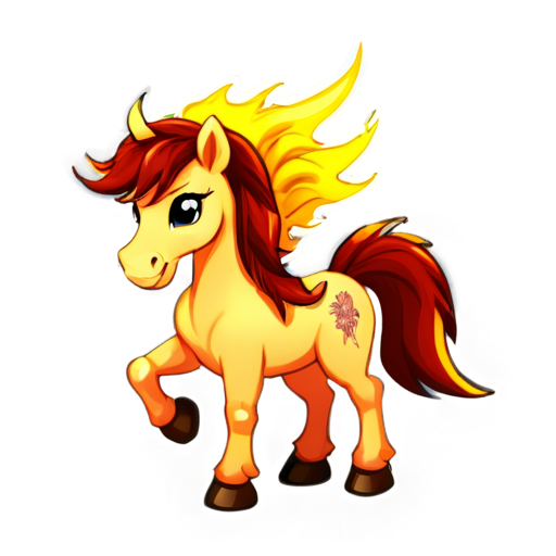 horse horse with fire - icon | sticker