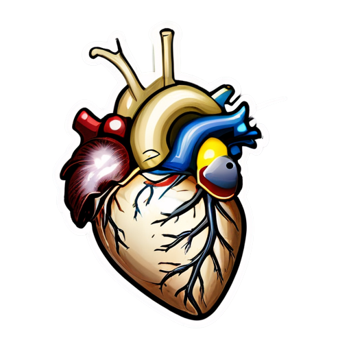 anatomical heart - icon | sticker