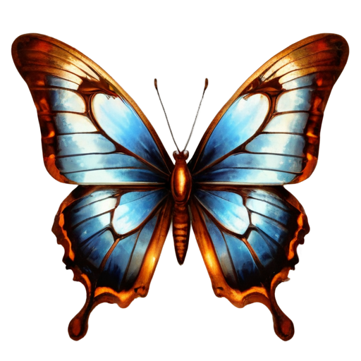 metal rusty butterfly - icon | sticker