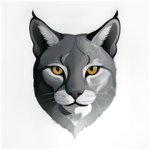 a beautiful lynx face, black - icon | sticker