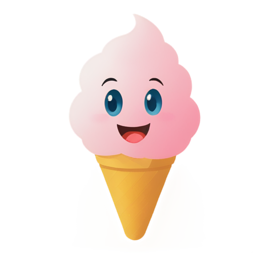 mascot with smiley face friendly Ice cream pink cream logo for streamer avatar - icon | sticker