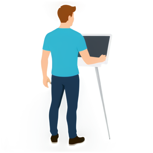 a person control the participants on an online whiteboard - icon | sticker