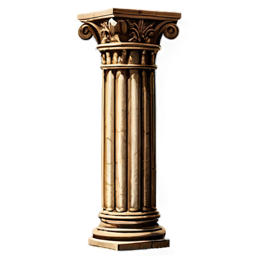 2d brown castle column icon - icon | sticker