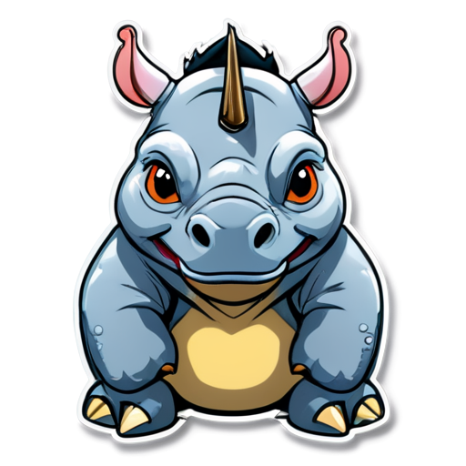 Evil rhinoceros named Husi - icon | sticker