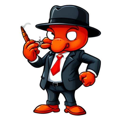 Lobster gangster smoke cigars - icon | sticker