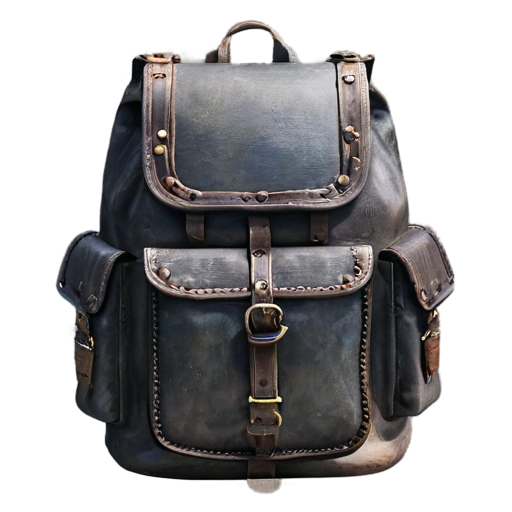 medieval open backpack - icon | sticker