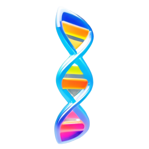 An inverted musical symbol with the middle connecting part as a DNA double helix structure. - icon | sticker