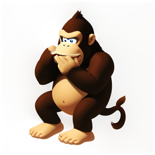 donkey kong smoking sigar - icon | sticker