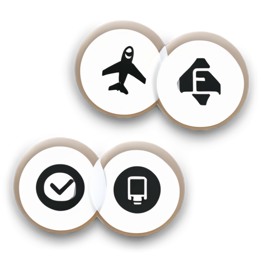 Create multiple icons for a navigation panel in a minimalistic, monochrome style matching the aesthetic of the provided image. The icons should represent a table of tenders and commercial orders, using simple and clean lines with clear, straightforward designs. - icon | sticker