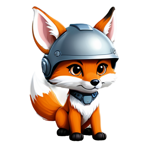 Fox with helmet - icon | sticker