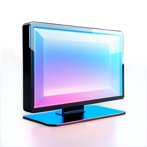 3d icon of a monitor screen with shield - icon | sticker