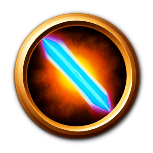 'launch quest' text for an icon used in a primal awakning game - icon | sticker