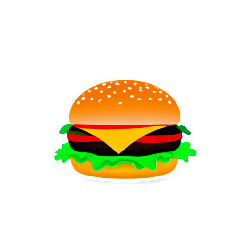 burger, minimal, icon, restaurant - icon | sticker