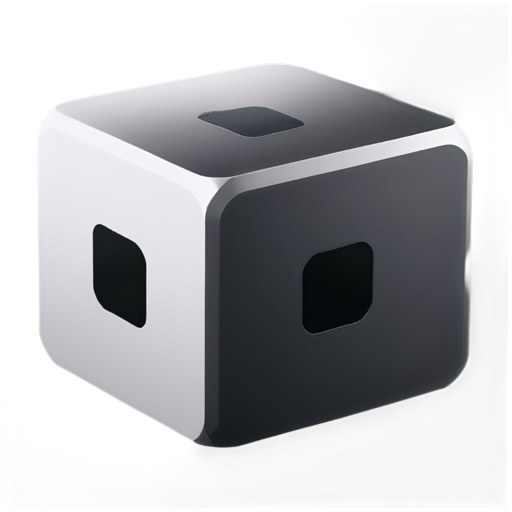 A box cube, black and white color, line composition, robot - icon | sticker